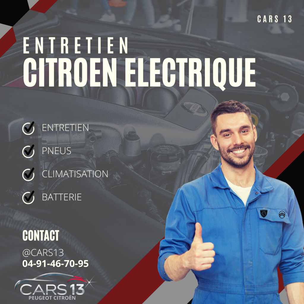 Entretien Citroën ë-C4 chez Cars 13 à Marseille avec contrôle batterie et diagnostic haute tension